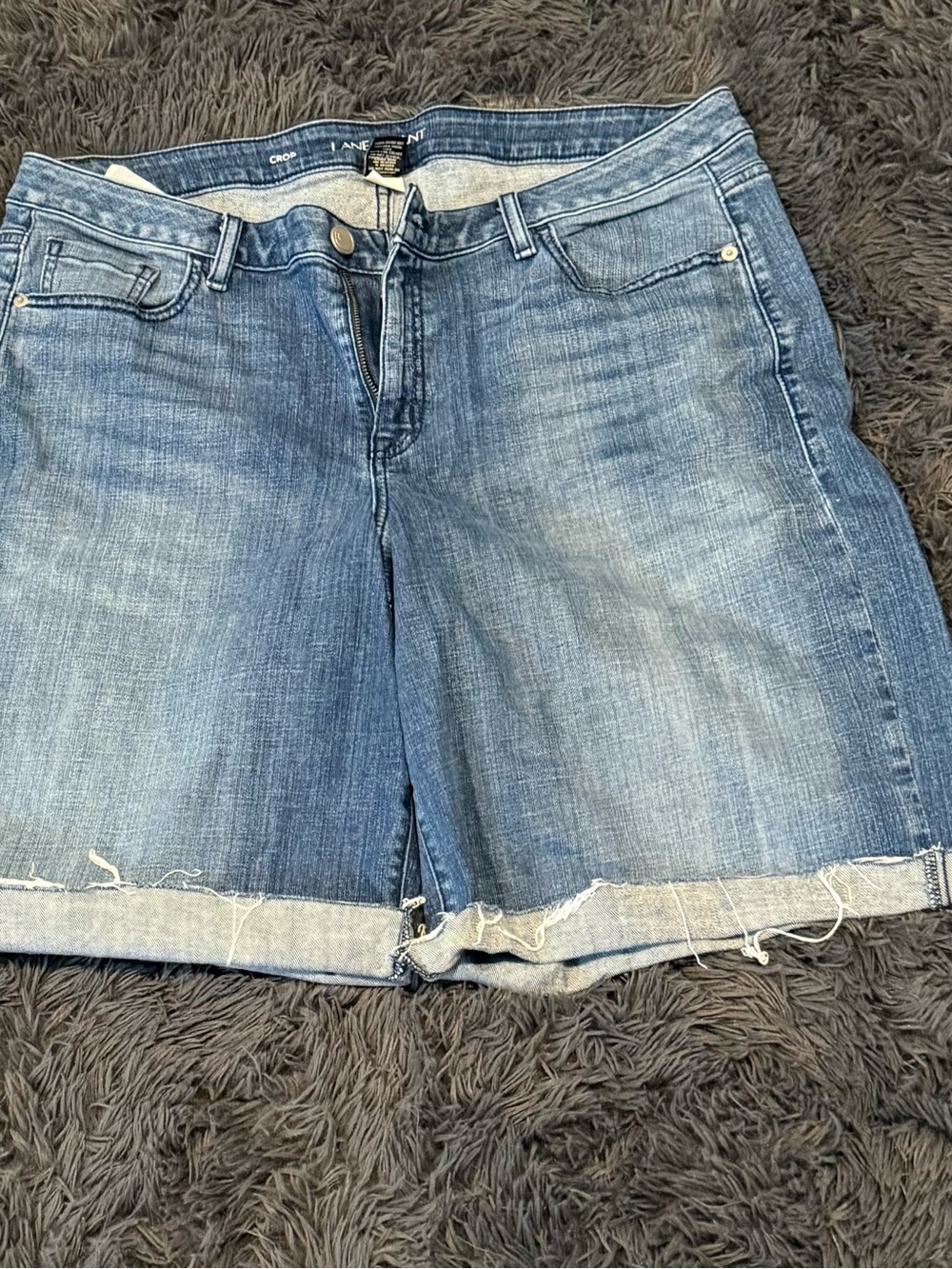Lane Bryant Faded Blue Denim Rolled Hem Shorts
